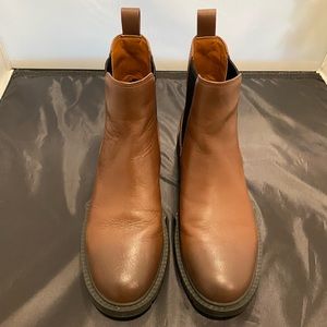 Coach Women’s Leyden Lug Sole Leather Chelsea Booties Size 9.5 Color Walnut